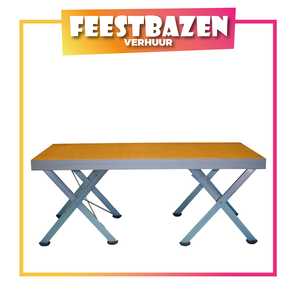 Podiumdeel met schaarpoten 2x1m